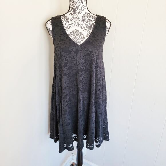 Ella Moss Lace Overlay Mini Swing Dress - Picture 1 of 3